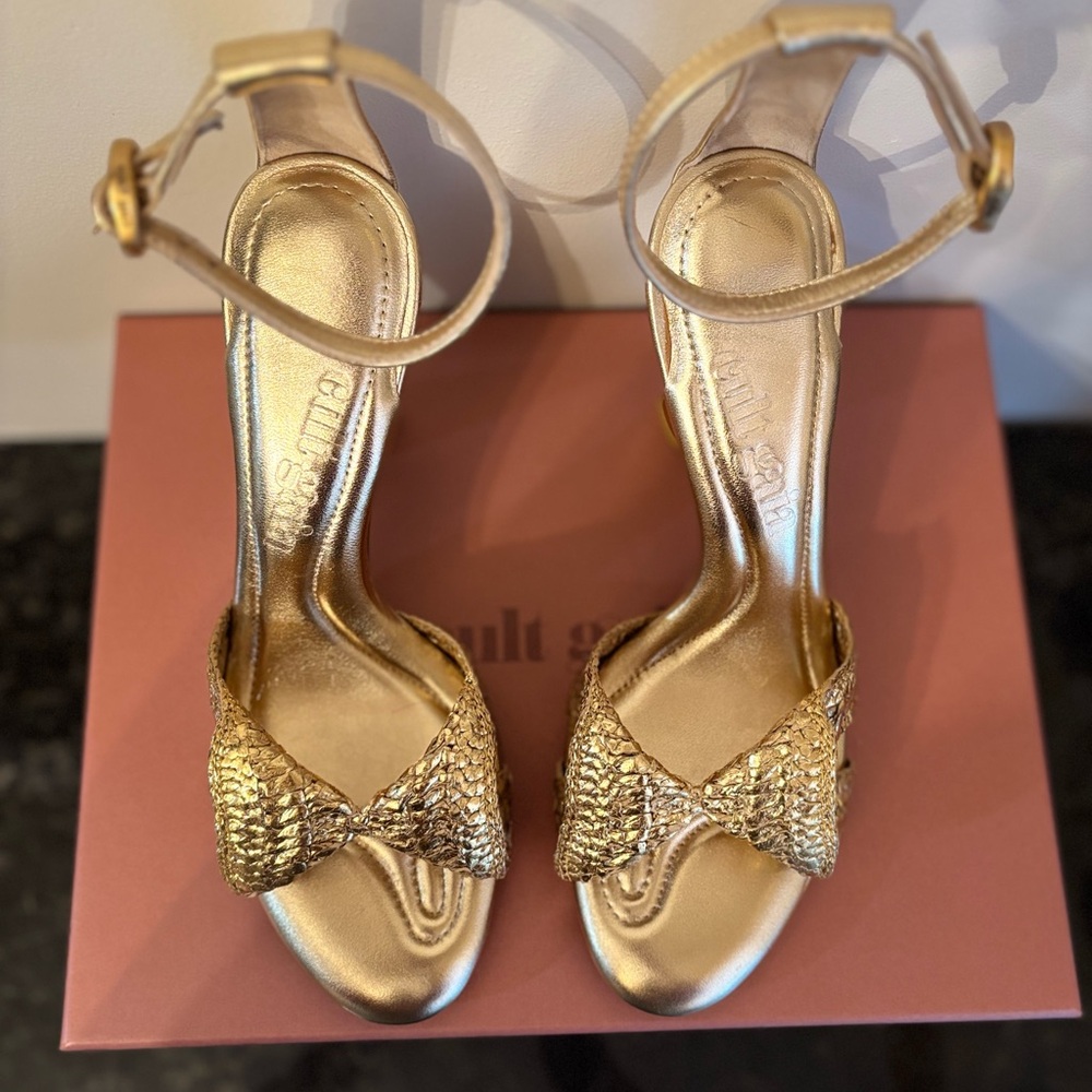 Cult Gaia Gold Textured Heels - Picture 2 of 6